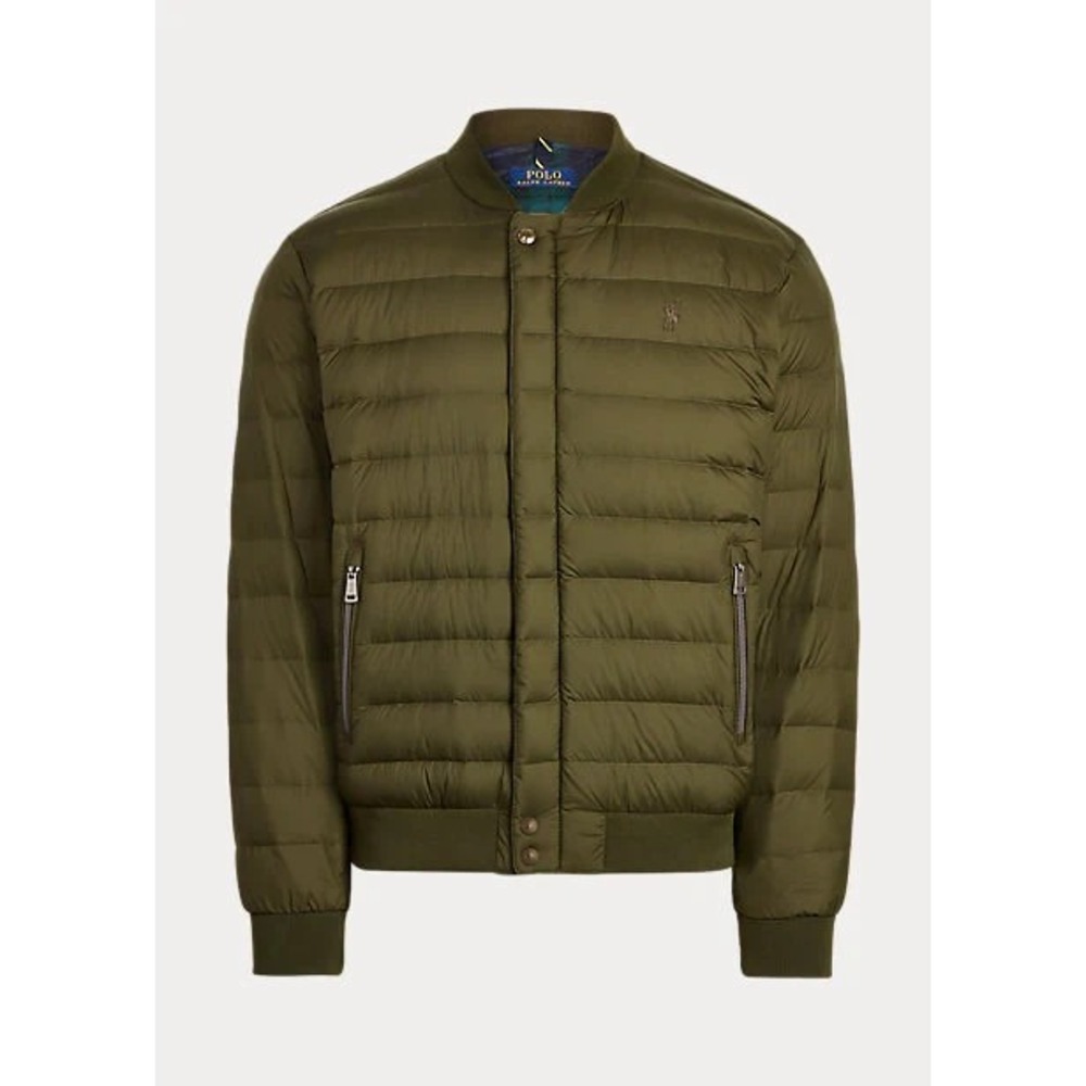 Polo Ralph Lauren Mens Size Small Green Duck Down Packable Bomber Puffer Jacket